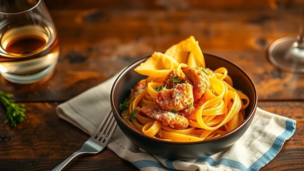 Lyxig pasta med kyckling som går på 30 minuter